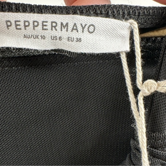 Peppermayo Exclusive Aisha Rose Frill Mini Dress - Black - Picture 2 of 4